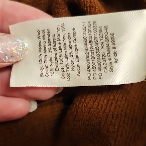 WILFRED Rust Coloured Marino Wool Crop Sweater, Size S, EUC - Picture 7 of 7